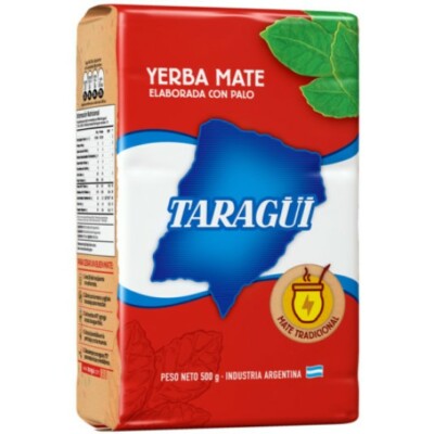 YERBA MATE TARAGUI 1 KILO/2.2 LBS CON PALO/WITH STEMS 