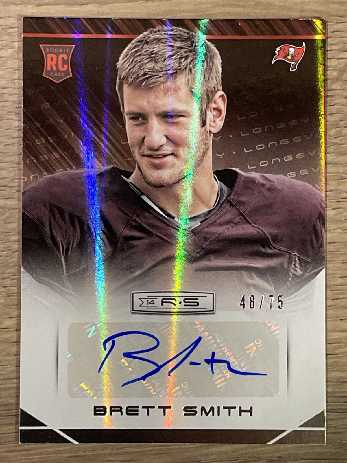 2014 Panini Rookies And Stars Longevity Holofoil Auto #114 Brett Smith /75