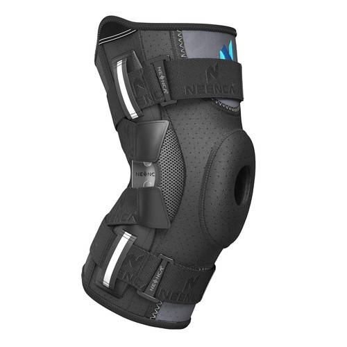 NEENCA Kniebandage Kniestütze mit Scharnier, Gr. XL, X-Straps-Befestigungssystem
