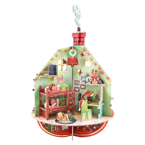 Pirouette 3 D Pop Up Advent Calendar Countdown Deck The Halls 21.2 x 21.2 x 32cm - Picture 2 of 6