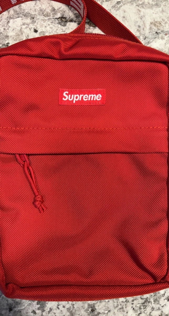 Supreme Shoulder Bag (SS18) Red  Bags, Shoulder bag, Monogrammed leather