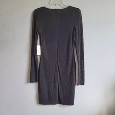 Blashe Black Party Bodycon Dress with Patterned Rhinestone size M