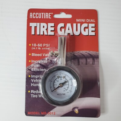 #ad #ad Accutire Mini Dial Tire Pressure Gauge Model MS 5012 With Bleed Valve New $11.99
