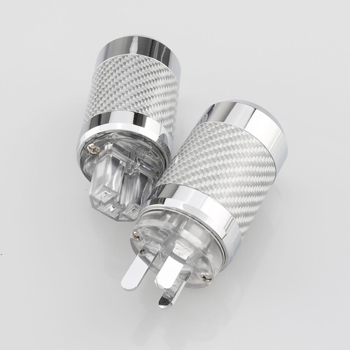 Par de enchufes de alimentación de CA HIFI enchapados en fibra de carbono AU NZ conector de alimentación de CA HIFI HÁGALO USTED MISMO - Imagen 5 de 10