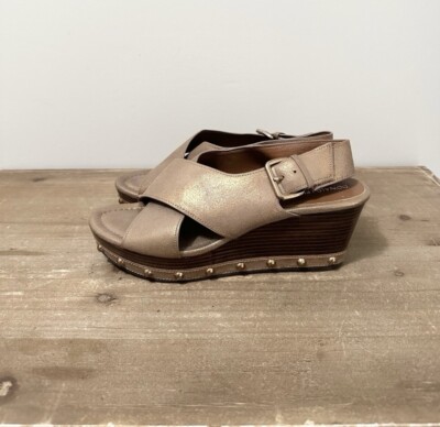 Donald J Pliner Febe Oiled Suede Bronze Wedges Size 9.5 | eBay display picture 3