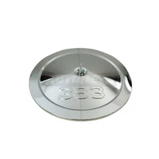 14" Round Chrome Air Cleaner Lid Top 383 Stamped Bold Logo SBC Small Block Chevy