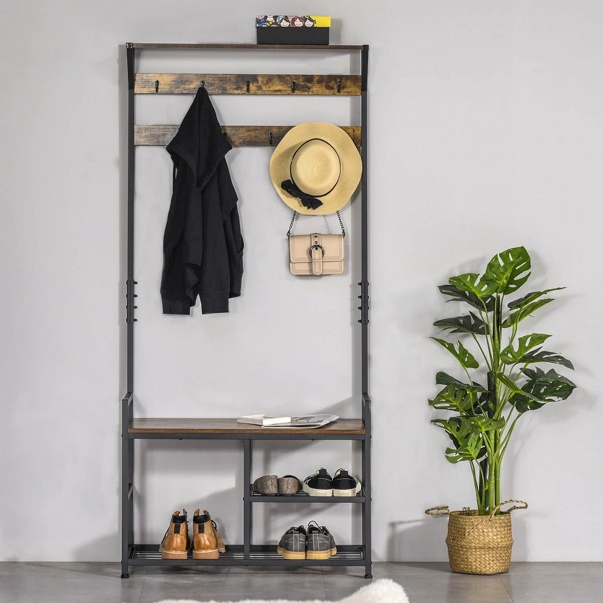 Hallway storage deals shoes and coats
