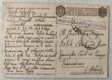 CARTOLINA FRANCHIGIA 1942 GUARDIA FINANZA MALE' TRENTO AOI MEDAGLIA ORO NACCI