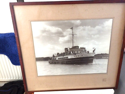 ROTE TRICHTERFÄHRE MV MEDINA WOOLSTON SOUTHAMPTON 1932 GROSSES GERAHMTES & GLASIERTES FOTO