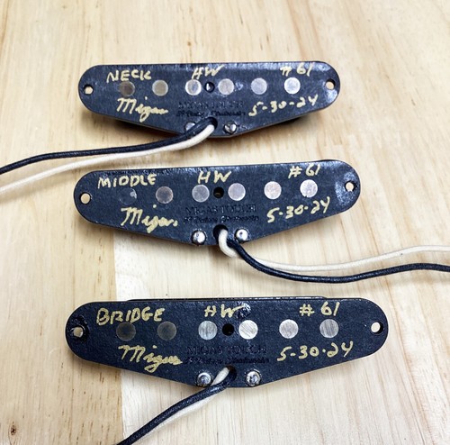 Vintage '59 Stratocaster Hand Wound Pickup Set by Migas Touch Lacquer Potted - Picture 3 of 6