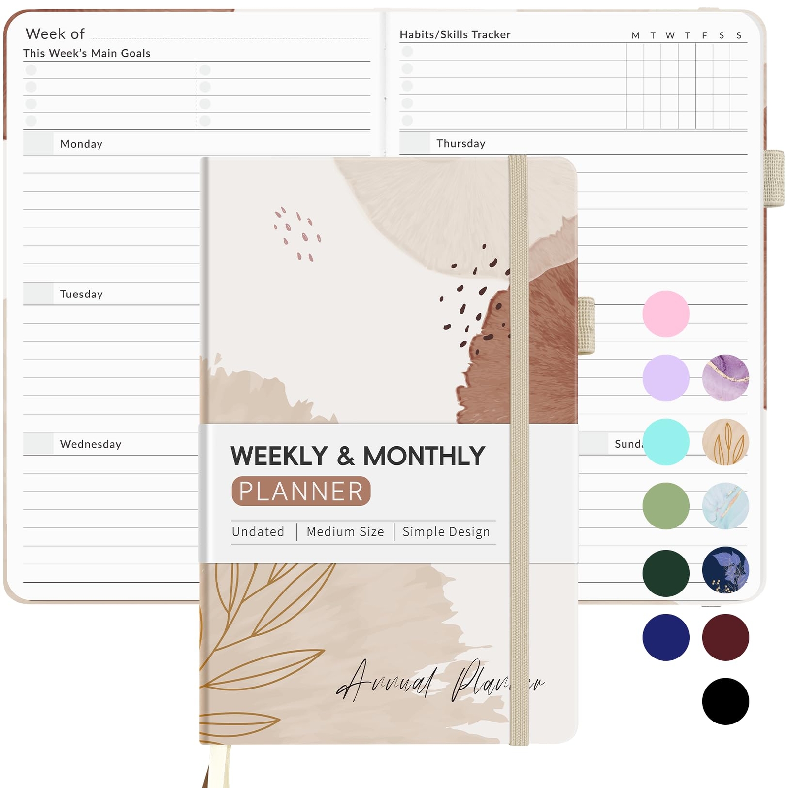Undated Weekly Planner Forvencer Simplified Weekly & Monthly Calendar Planner...