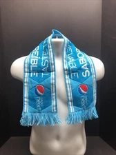 VTG Pepsi Next Bam Bams Scarf 36" Blue Fringe Taste The Unbelievable Promo