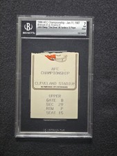 JOHN ELWAY “THE DRIVE” 1986 AFC CHAMPIONSHIP TICKET STUB BRONCOS   BROWNS BGS 7