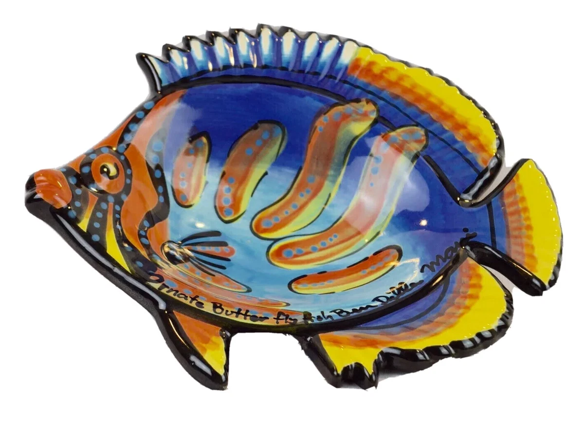 Ben Diller Art Pottery Fish Ceramic Plate Maui