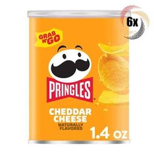 6x Cans Pringles Grab N' Go Cheddar Cheese Flavored Potato Crisps Chips - 1.4oz