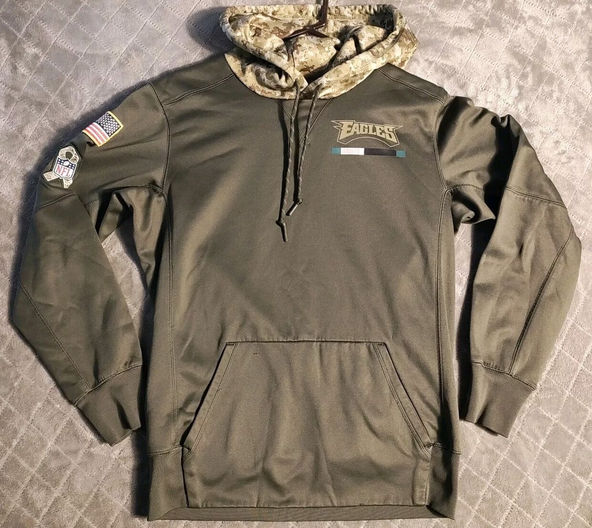 Nike NFL Philadelphia Eagles Salute to Service Military Hoodie Men's Small  Green | eBay