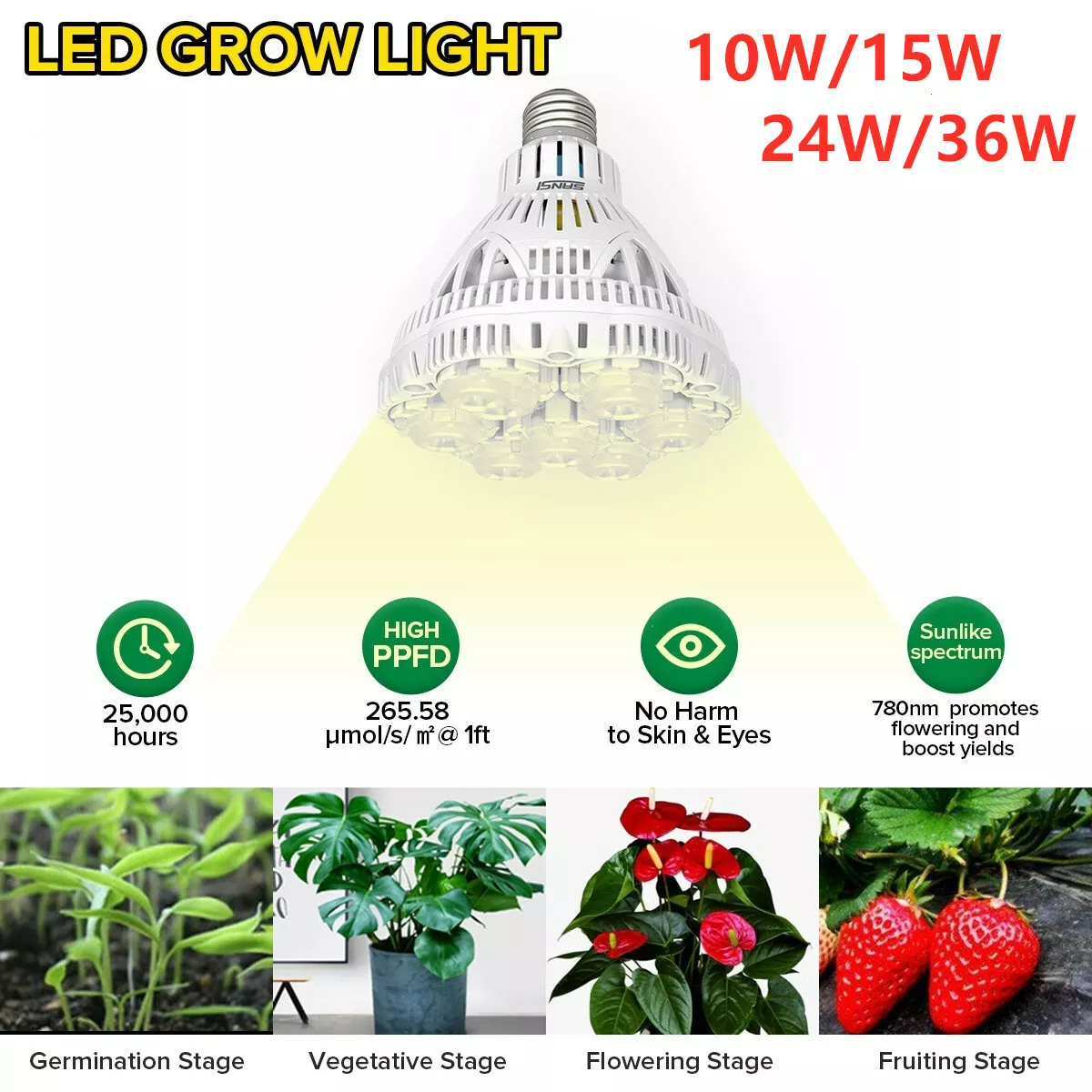 Sansi 24w sales grow light