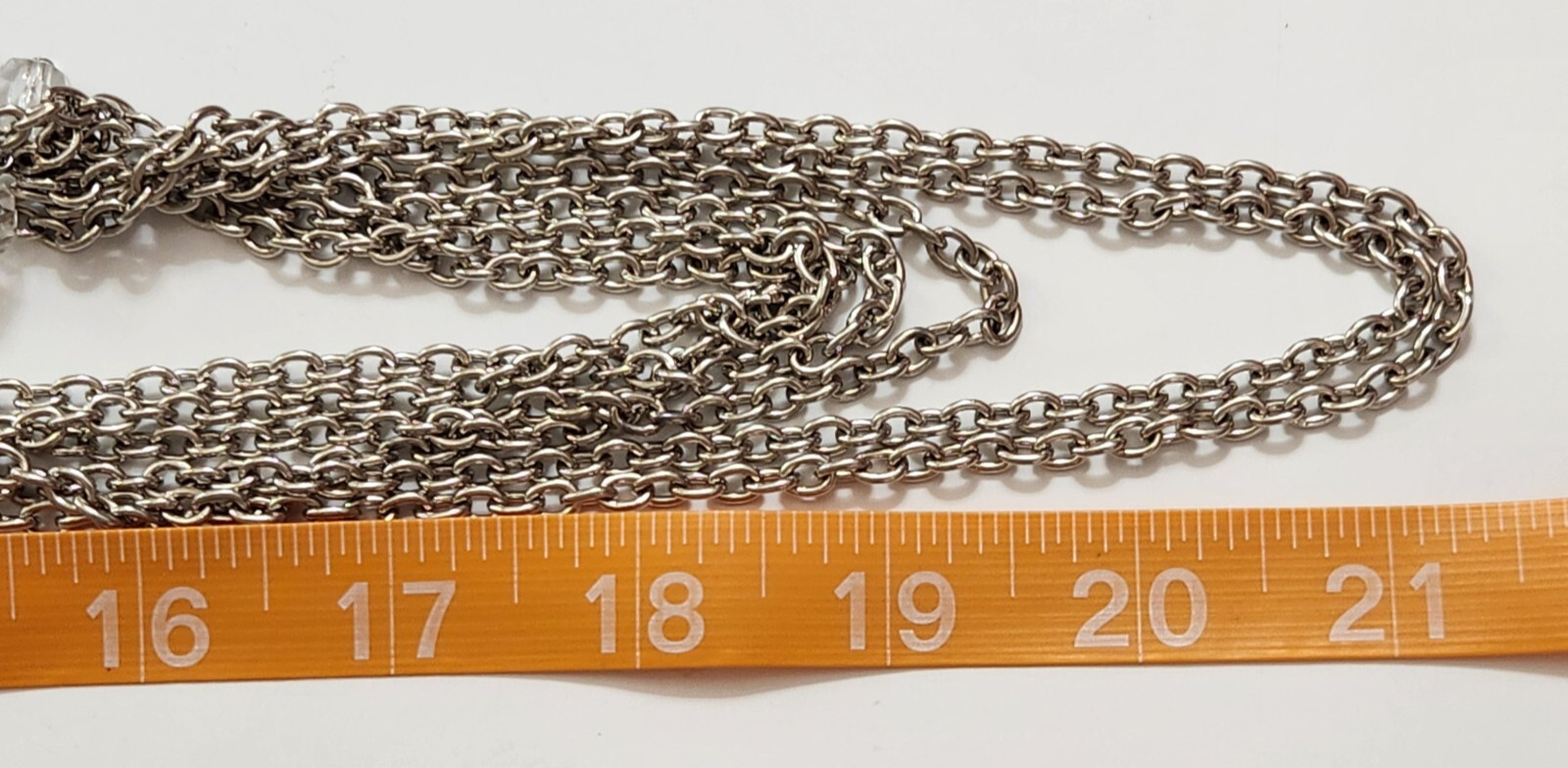 Multistrand Silvertone Statement Necklace Faceted… - image 10