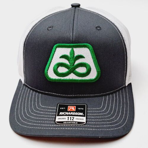 Richardson 112 Trucker Cap Hat Mesh Snapback Gray White Pioneer Seed Patch - Picture 1 of 4