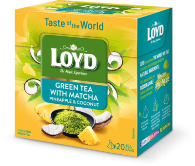 LOYD Green Tea w/ Matcha: Pineapple & Coconut -20 tea bags-1 box FREE SHIPPING