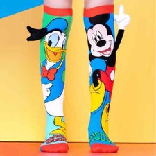 MADMIA Licensed Disney Mickey Mouse  Donald Duck Novelty Socks - For Ages 6-99