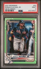 RONALD ACUNA  2021 Bowman #62 NEON GREEN /399 LOW POP MINT + COUPONS