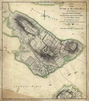 Plan map of action at Bunkers Hill MA 16x18