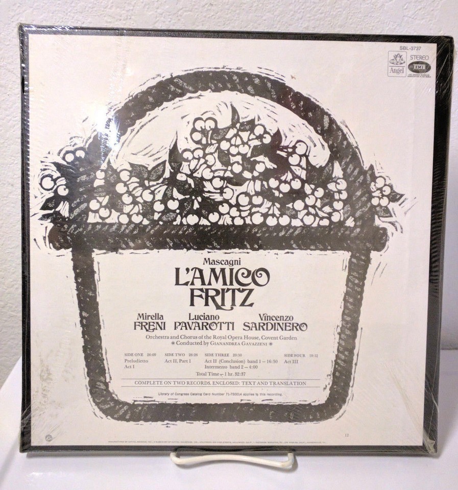 Pavarotti Freni Mascagani L'Amico Fritz, Angel SBL3737, SEALED eBay