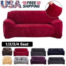 Stretch Plush Thick Sofa Covers 1 2 3 4 Seater L Shape Corner Sofa Slipcover