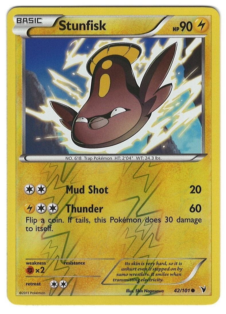 Pokemon Card - Stunfisk 42/101 Reverse Holo Noble Victories