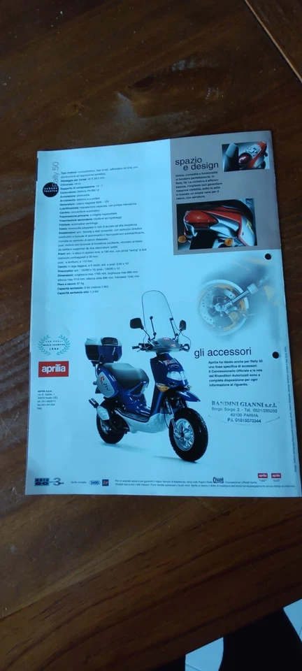 Aprilia Rally 50   Depliant Catalogo brochure - Immagine 2 di 2