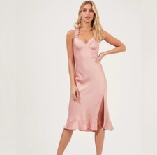 Revolve Cross Back Ruffle Strap Midi Dress  ASTR the Label Retro Old Hollywood