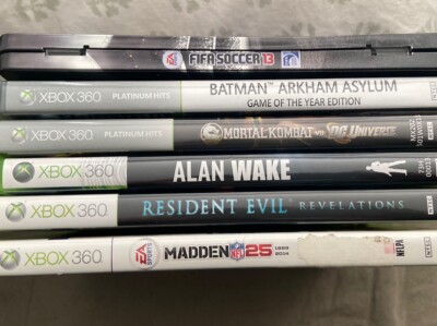 XBOX 360 Games (6) MADDEN 25 FIFA13 ALANWAKE  RE REVELATIONS  MK DC - BATMAN AA