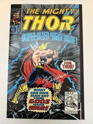 The Mighty Thor Super Sized #450 Issue Ron Frenz Signed 1992 Marvel Comics