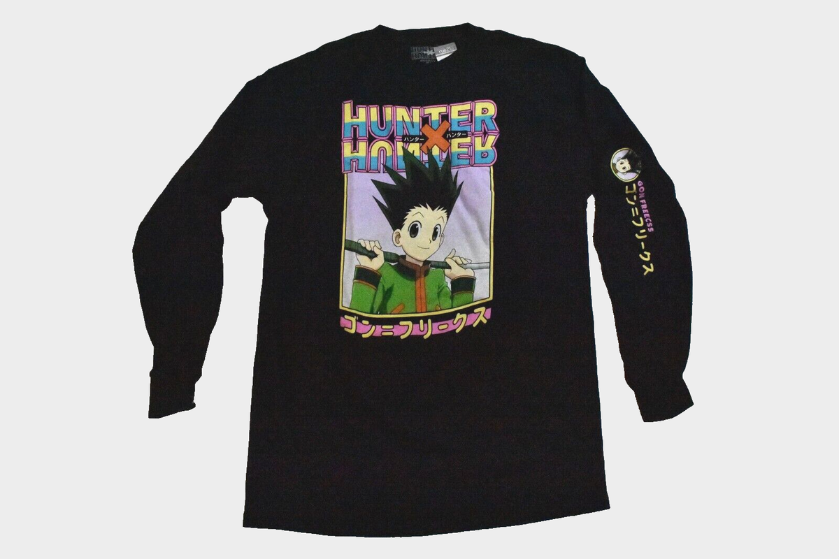 Hunter x Hunter Mens Gon Freecss Kanji Graphic Long Sleeve Shirt