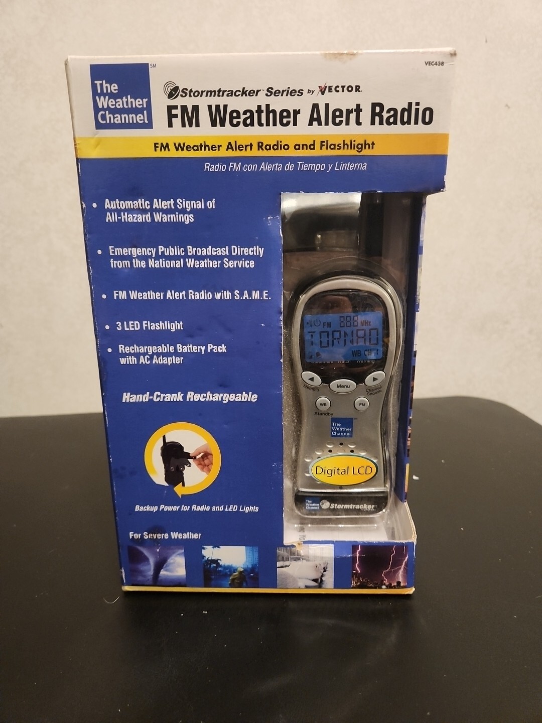 Weather Channel FM Alert Hazard Radio/Flashlight Digital Hand Crank Rechargeable