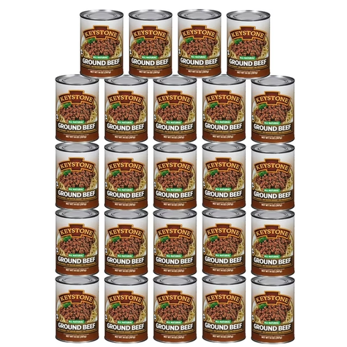 Keystone All Natural Fully Cooked Ground Beef – 6 Pack Of 28oz Cans – Gluten Free, Low Fat