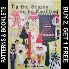 Vtg "Tis the Season To Be Knotting" Quality Crafts Xmas Macrame Booklet  1979