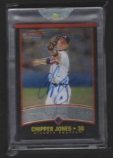 2001 BOWMAN CHROME BUYBACK AUTO #37 CHIPPER JONES 2006 STERLING ORIGINALS #1/10