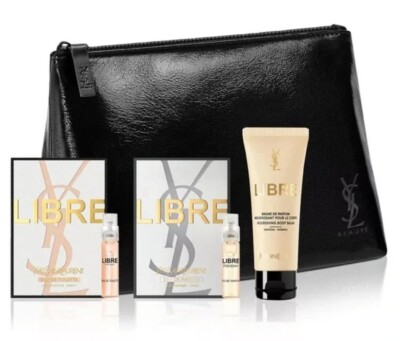 YSL Beauty 4pc Gift Set Black Makeup Cosmetics   Brand NEW