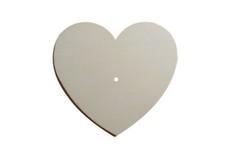 Base Orologio in legno di pioppo a forma cuore per il fai da te , decoupage