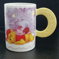 Disney Tigger Pooh Piglet Sweet Dreams Mug Ceramics 16 oz 5" tall Collectible
