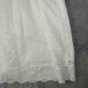 Unbranded Women's XS White Summer Romper Eyelet Lace Scallop Hem Ruffle Sleeves