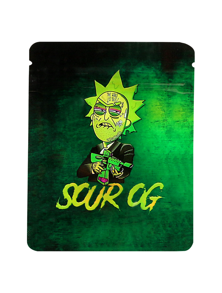 50pc Smell-Proof Mylar Bags 3.5g Sour OG Metallic Storage Pouches