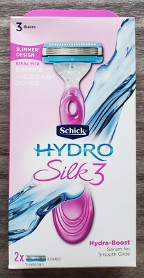 NEW Schick Hydro Silk 3 Bikini Women's Razor & 2 Cartridges Hydra-Boost