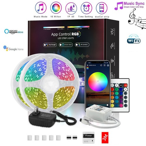 32,8 Fuß 300 LED Alexa Goolge Zuhause Smart Wifi Wasserdicht Streifen Licht Kit Band Licht - Bild 1 von 11