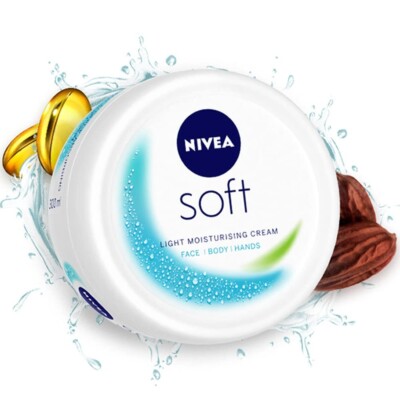 NIVEA Soft Light Moisturizer for Face, Hand & Body, Instant Hydration, 100ml