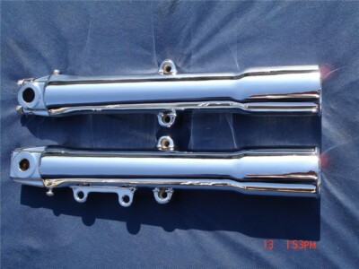 Harley-Davidson クロームフォークスライダー 46482-07 00-06 Chrome Harley Fork Legs Sliders Fatboy FLSTF 46482-00