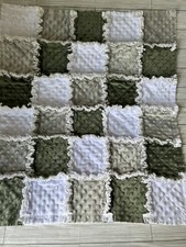 Baby Boy Rag Quilt Blanket/ Stroller Size / Minkee Chenille Blanket