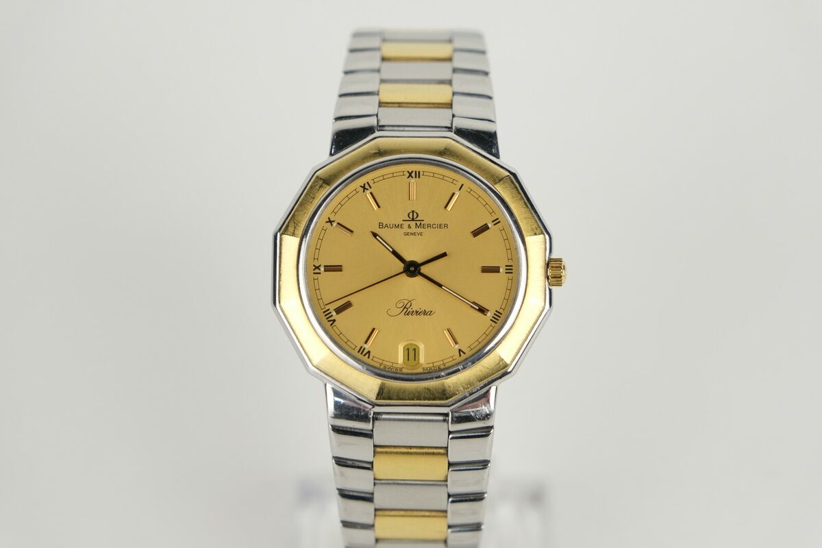 Baume & Mercier Riviera 18 Karat Gold and Stainless Steel Baume & Mercier Riviera 18 Karat Gold and Stainless Steel